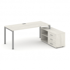 Style Project Direct Стол письменный с греденцией правой SN-6P.SRG-023.M(R) Дуб Наварра/Металл Серый