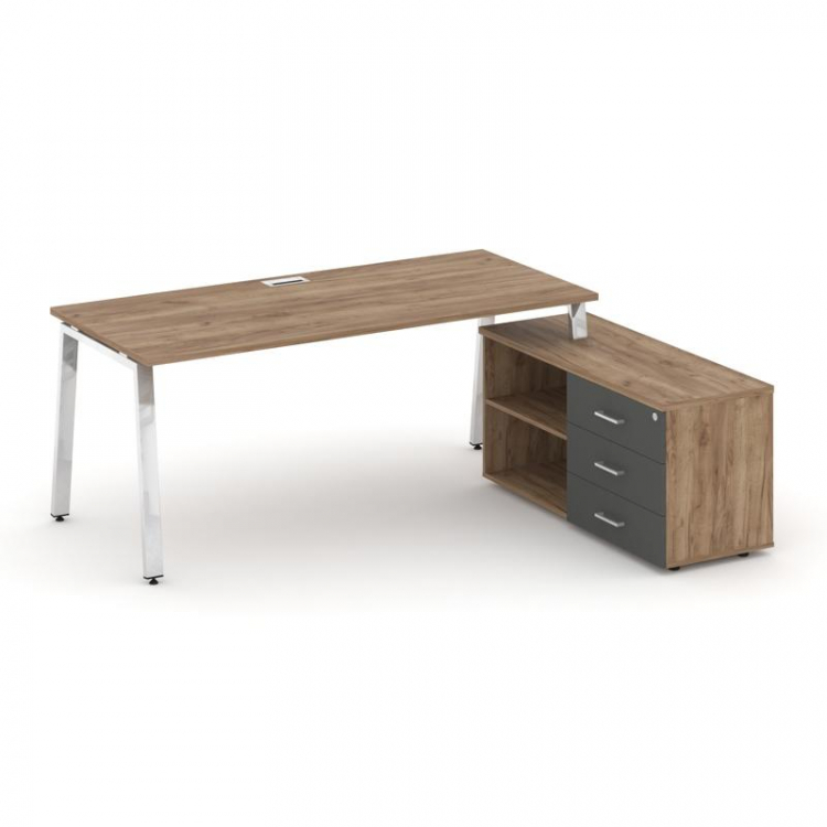 Style Project Direct Lux Стол письменный с греденцией правой M-SN-6A.SRG-016.M(R) Дуб Табак/Дуб Таба