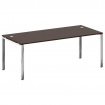 Metal System Direct Стол рабочий руковод. П-обр. м/к БП.СРР-6.9 Венге Цаво/Нержавеющая Сталь 2000*90