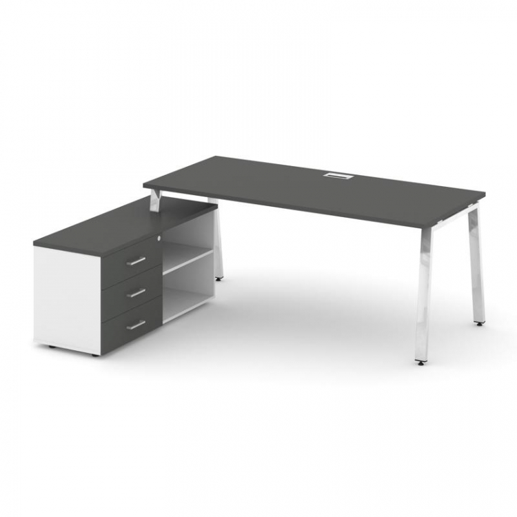 Style Project Direct Lux Стол письменный с греденцией левой M-SN-6A.SRG-013.M(L) Антрацит/Белый/Антр