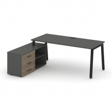 Style Project Direct Стол письменный с греденцией левой SN-6A.SRG-015.M(L) Антрацит/Антрацит/Вяз Бла