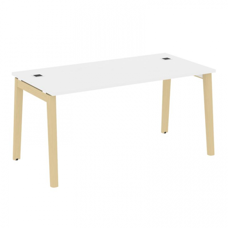 Onix Wood Direct Стол руководителя OW.SRR-4.8 Белый Бриллиант/Дуб Светлый/Металл Белый 1580*800*750