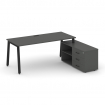 Style Project Direct Стол письменный с греденцией правой SN-6A.SRG-013.M(R) Антрацит/Металл Черный/З