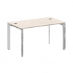 Onix Direct Lux Стол руководителя П-обр. м/к M-O.MP-SRR-3.8 Денвер Светлый/Нержавеющая Сталь/Хром 13