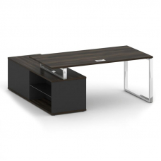 Шифт Стол руководителя с опорной греденцией, правый SK.SRG-180 (R) Дуб Мали/Антрацит NEW 1800*1800*7