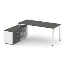 Style Project Direct Стол письменный с греденцией левой SN-6A.SRG-024.M(L) Антрацит/Белый/Антрацит/М