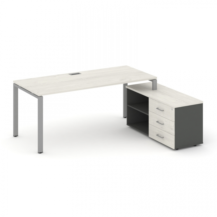 Style Project Direct Стол письменный с греденцией правой SN-6P.SRG-015.M(R) Дуб Наварра/Антрацит/Дуб