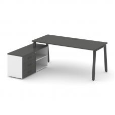 Style Project Direct Стол письменный с греденцией левой SN-6A.SRG-025.M(L) Антрацит/Белый/Антрацит/М