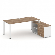 Style Project Direct Стол письменный с греденцией правой SN-6P.SRG-014.M(R) Дуб Табак/Белый/Дуб Таба