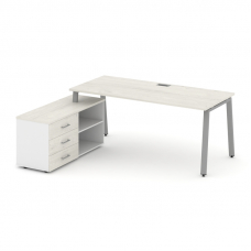 Style Project Direct Стол письменный с греденцией левой SN-6A.SRG-026.M(L) Дуб Наварра/Белый/Дуб Нав