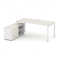 Style Project Direct Стол письменный с греденцией левой SN-6P.SRG-015.M(L) Дуб Наварра/Белый/Дуб Нав