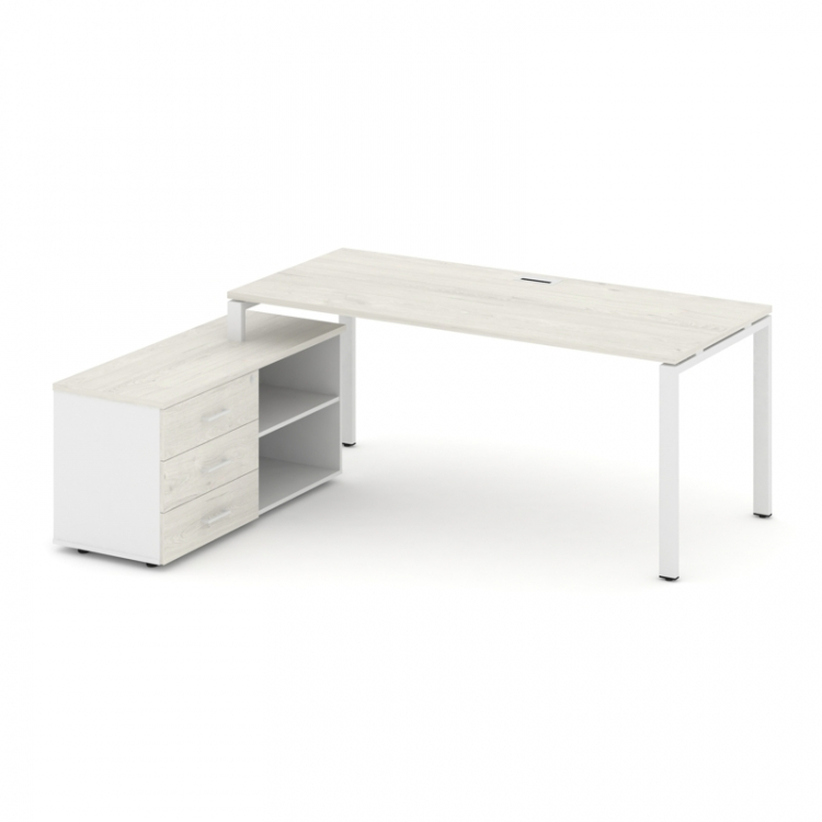Style Project Direct Стол письменный с греденцией левой SN-6P.SRG-015.M(L) Дуб Наварра/Белый/Дуб Нав