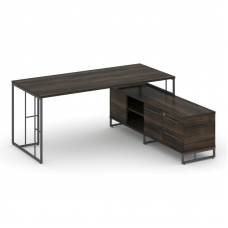 Rift Direct Стол руководителя на опорной тумбой RF.SRT-25 (R) Дуб Мали/Металл Антрацит/Черный Ручки