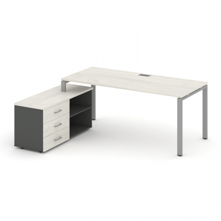 Style Project Direct Стол письменный с греденцией левой SN-6P.SRG-024.M(L) Дуб Наварра/Антрацит/Дуб