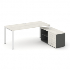 Style Project Direct Стол письменный с греденцией правой SN-6P.SRG-024.M(R) Дуб Наварра/Антрацит/Дуб