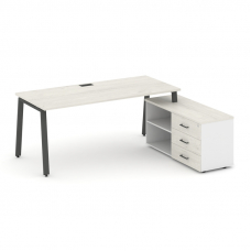 Style Project Direct Стол письменный с греденцией правой SN-6A.SRG-025.M(R) Дуб Наварра/Белый/Дуб На