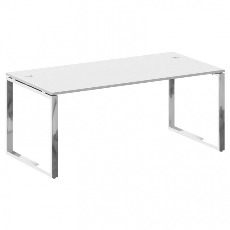 Metal System Direct Стол рабочий руковод. О-обр. м/к БО.СРР-5.9 Белый/Нержавеющая Сталь 1800*900*750