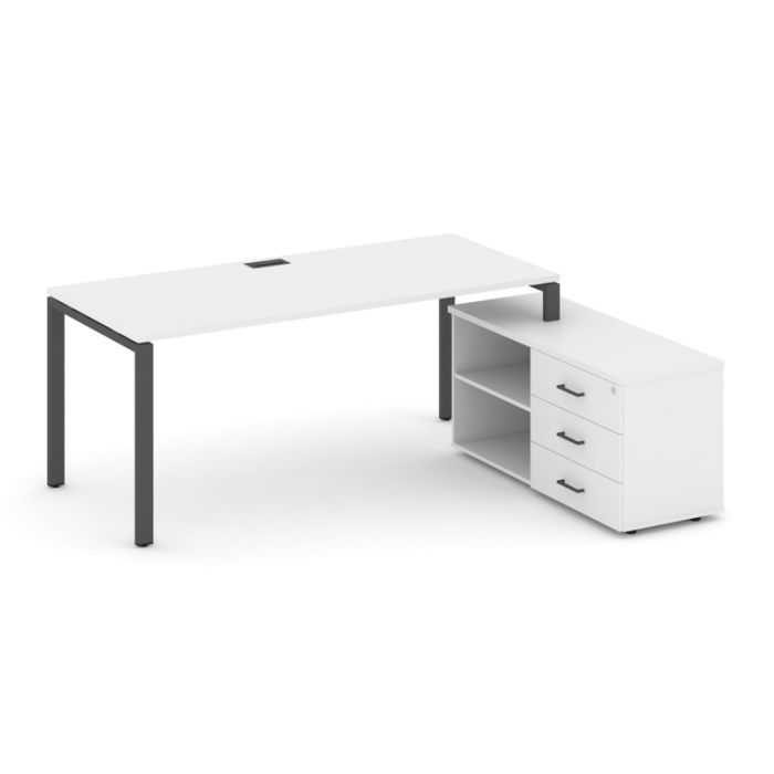 Style Project Direct Стол письменный с греденцией правой SN-6P.SRG-014.M(R) Белый/Металл Антрацит/За