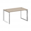 Onix Direct Lux Стол руководителя О-обр. м/к M-O.MO-SRR-3.8 Дуб Аттик/Нержавеющая Сталь/Хром 1380*80