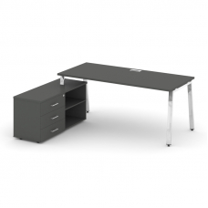 Style Project Direct Lux Стол письменный с греденцией левой M-SN-6A.SRG-016.M(L) Антрацит/Нержавеюща