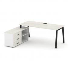 Style Project Direct Стол письменный с греденцией левой SN-6A.SRG-024.M(L) Дуб Наварра/Белый/Дуб Нав