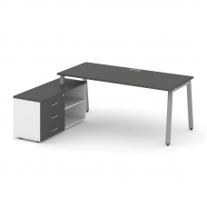 Стайл Проджект Директ Стол письменный с греденцией левой SN-6A.SRG-025.M(L) Антрацит NEW/Белый/Антра