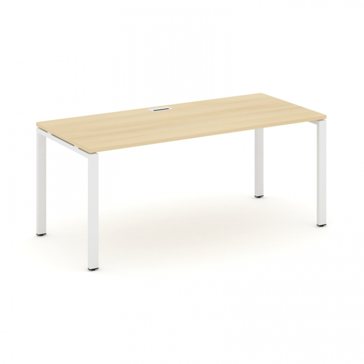 Style Project Direct Стол письменный SN-6P.SR-024.M Акация Лорка/Металл Белый/Заглушка Металл Белый