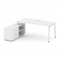 Style Project Direct Стол письменный с греденцией левой SN-6A.SRG-026.M(L) Белый/Металл Белый/Заглуш