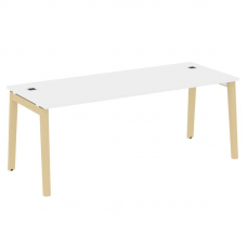 Onix Wood Direct Стол руководителя OW.SRR-6.8 Белый Бриллиант/Дуб Светлый/Металл Белый 1980*800*750