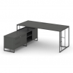 Rift Direct Стол руководителя на опорной тумбой RF.SRT-25 (L) Антрацит/Металл Антрацит/Черный Ручки