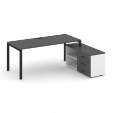Style Project Direct Стол письменный с греденцией правой SN-6P.SRG-013.M(R) Антрацит/Белый/Антрацит/