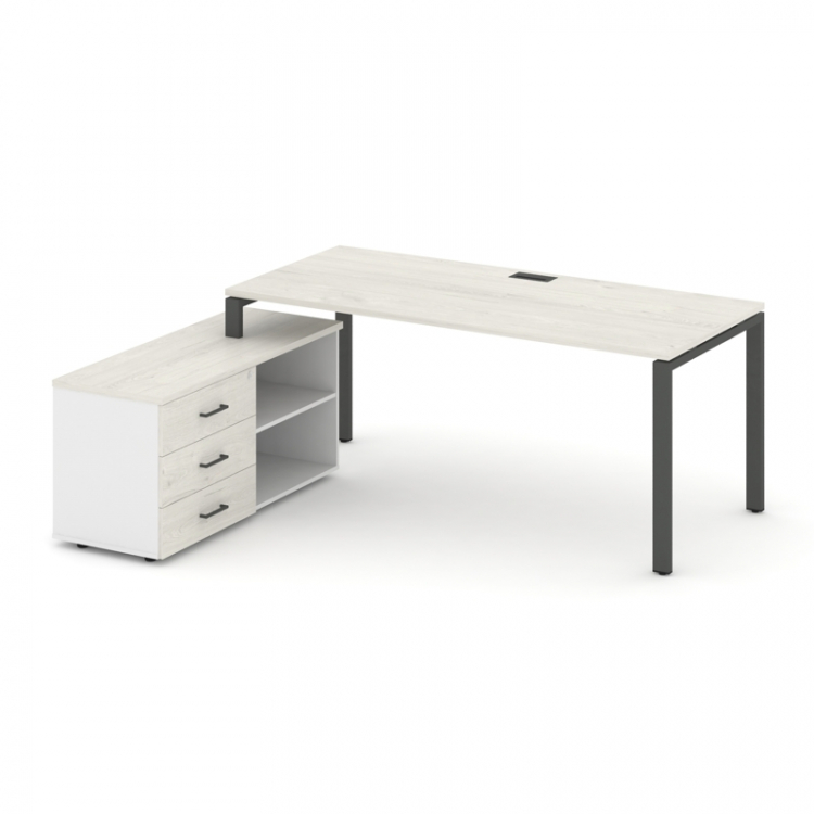 Style Project Direct Стол письменный с греденцией левой SN-6P.SRG-026.M(L) Дуб Наварра/Белый/Дуб Нав