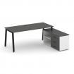 Style Project Direct Стол письменный с греденцией правой SN-6A.SRG-014.M(R) Антрацит/Белый/Антрацит/