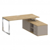 Shift Стол руководителя с опорной греденцией, правый SK.SRG-180 (R) Тиквуд Светлый/Капучино 1800*180
