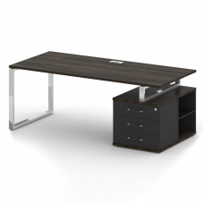 Шифт Стол руководителя с опорной тумбой, правый SK.SRT-200 (R) Дуб Мали/Антрацит NEW 2000*904*753