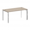 Onix Direct Lux Стол руководителя П-обр. м/к M-O.MP-SRR-4.8 Дуб Аттик/Нержавеющая Сталь/Хром 1580*80