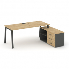 Style Project Direct Стол письменный с греденцией правой SN-6A.SRG-016.M(R) Тиквуд Светлый/Антрацит/