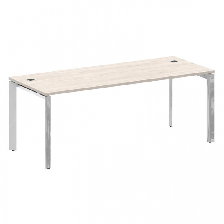 Onix Direct Lux Стол руководителя П-обр. м/к M-O.MP-SRR-6.8 Денвер Светлый/Нержавеющая Сталь/Хром 19