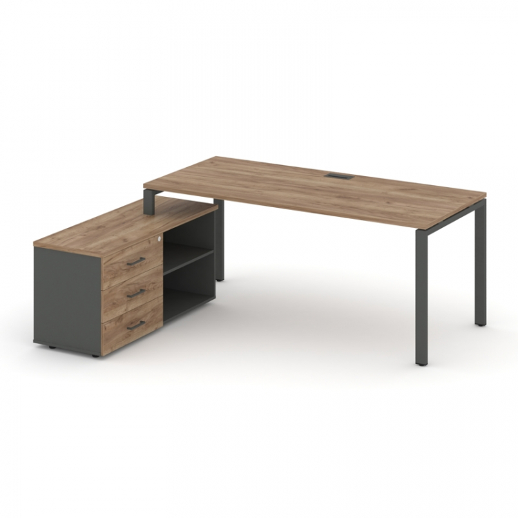 Style Project Direct Стол письменный с греденцией левой SN-6P.SRG-025.M(L) Дуб Табак/Антрацит/Дуб Та
