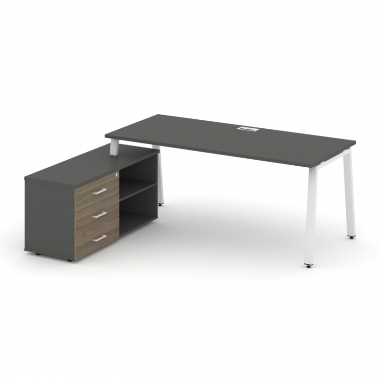 Style Project Direct Стол письменный с греденцией левой SN-6A.SRG-026.M(L) Антрацит/Антрацит/Вяз Бла