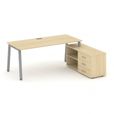 Style Project Direct Стол письменный с греденцией правой SN-6A.SRG-016.M(R) Акация Лорка/Металл Серы