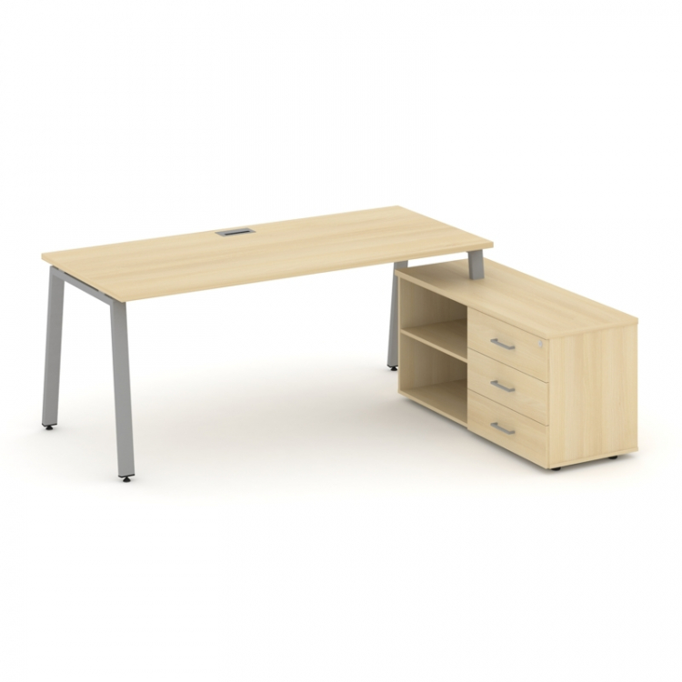 Style Project Direct Стол письменный с греденцией правой SN-6A.SRG-016.M(R) Акация Лорка/Металл Серы