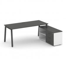 Style Project Direct Стол письменный с греденцией правой SN-6A.SRG-016.M(R) Антрацит/Белый/Антрацит/