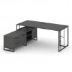Rift Direct Стол руководителя на опорной тумбой RF.SRT-24 (L) Антрацит/Металл Черный/Черный Ручки 15