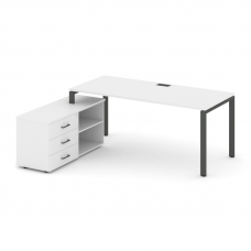 Style Project Direct Стол письменный с греденцией левой SN-6P.SRG-014.M(L) Белый/Металл Антрацит/Заг