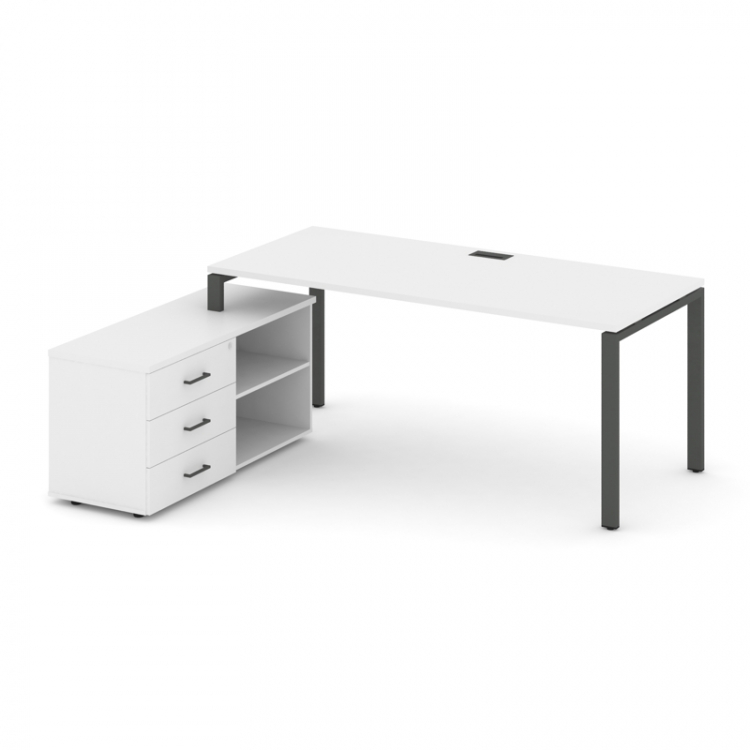 Style Project Direct Стол письменный с греденцией левой SN-6P.SRG-014.M(L) Белый/Металл Антрацит/Заг