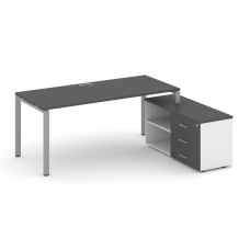Style Project Direct Стол письменный с греденцией правой SN-6P.SRG-013.M(R) Антрацит/Белый/Антрацит/