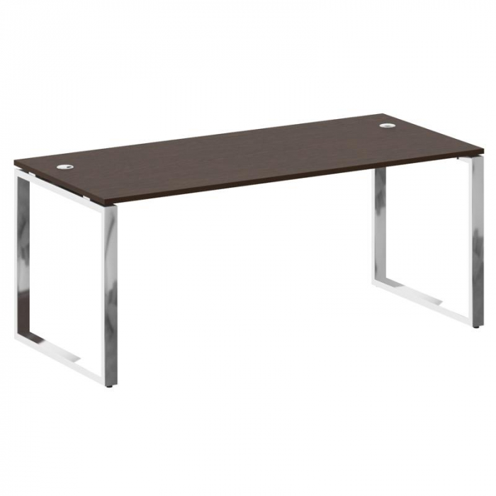 Metal System Direct Стол рабочий руковод. О-обр. м/к БО.СРР-5.8 Венге Цаво/Нержавеющая Сталь 1800*80