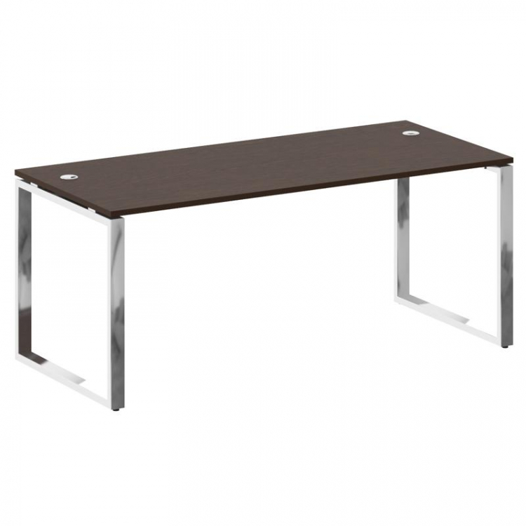 Metal System Direct Стол рабочий руковод. О-обр. м/к БО.СРР-5.8 Венге Цаво/Нержавеющая Сталь 1800*80