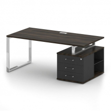 Шифт Стол руководителя с опорной тумбой, правый SK.SRT-180 (R) Дуб Мали/Антрацит NEW 1800*904*753